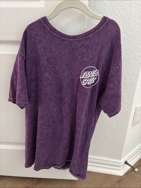 Santa Cruz Purple Logo Shirt with White Graphic
